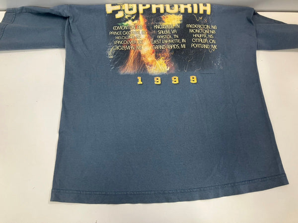 バンド band 90s 90's GIANT デフレパード Def Leppard 1999 EUPHORIA TOUR ツアーT - Tシャツ ブルー フリーサイズ 101MT-3508