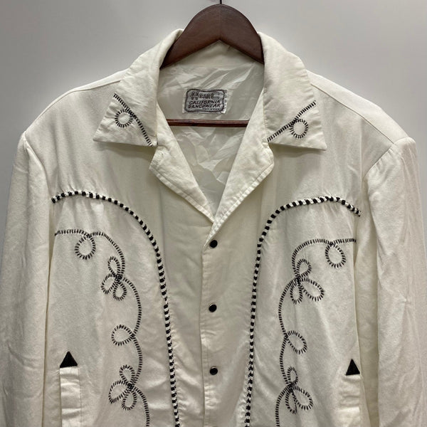 【曜日割引対象外】 エイチバーシー H BAR C 60's Rayon Gabardine Western Blouson USA製 ジャケット ホワイト 201MT-3462 VB