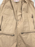 フィルソン FILSON 00s HUNTING VEST ハンティング ベスト フィッシング トラベル USA製 ノースリーブ 薄茶 ベスト 無地 ベージュ Sサイズ 104MT-1398