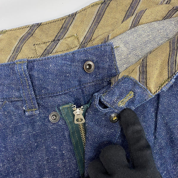 【曜日割引対象外】 アグリー AGRY H.Light&Sons 90's リネン混 ワイド デニムパンツ デニム ブルー 32サイズ 201MB-1001 VB