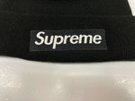 シュプリーム SUPREME BOX LOGO BEANIE ボックス ロゴ ビーニー ニット帽 ニットキャップ 刺繍 NEW ERA ニューエラ  黒 帽子 メンズ帽子 ニット帽 刺繍 ブラック 104H-4