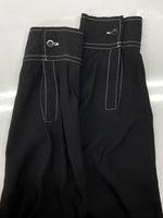 ヨウジヤマモト Yohji Yamamoto POUR HOMME OPEN SHIRT オープン シャツ ホワイトステッチ ブラウス 長袖 薄手 黒 HR-B49-249 サイズ 4 ジャケット 無地 ブラック 104MT-2118