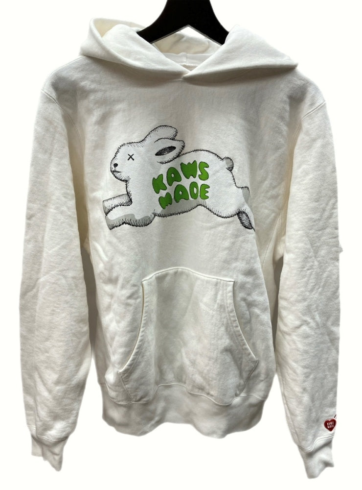 ヒューマンメイド HUMAN MADE × KAWS カウズ 23AW KAWS MADE HOODIE #1 カウズ メイド フーディー  プルオーバー 裏起毛 白 パーカ ロゴ ホワイト Sサイズ 104MT-662 | 古着通販のドンドンサガール