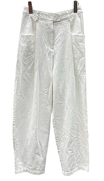 クレドナ CREDONA テーパードパンツ WIDE LEG PANTS ワイドレグパンツ フルレングス ミッドウエスト COTTON コットン 綿 カジュアル WHITE 白 SIZE0 1424620041-0 ボトムスその他 ホワイト 104LB-37