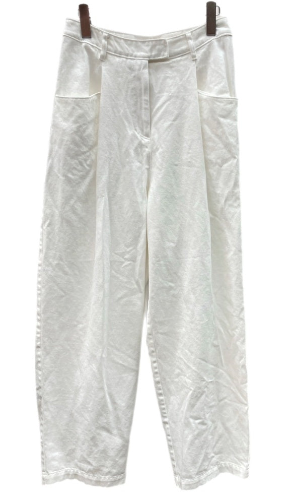 クレドナ CREDONA テーパードパンツ WIDE LEG PANTS ワイドレグパンツ フルレングス ミッドウエスト COTTON コットン 綿 カジュアル WHITE 白 SIZE0 1424620041-0 ボトムスその他 ホワイト 104LB-37