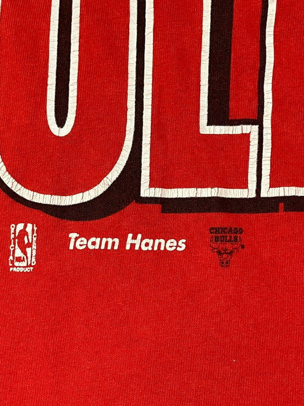 ヴィンテージ Vintage 90's 90s 90年代 Hanes NBA CHICAGO BULLS USA製 MADE IN USA 袖裾シングルステッチ Tシャツ プリント レッド Mサイズ 101MT-2418