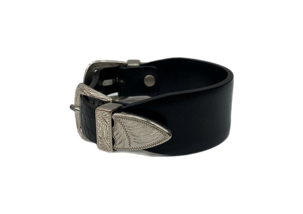 トーガ TOGA Double buckle bangle ダブル バックル バングル ウエスタン ブレスレッド 黒 銀 TZ31-AK922 メンズジュエリー バングル・ブレスレット 総柄 ブラック 104A-82