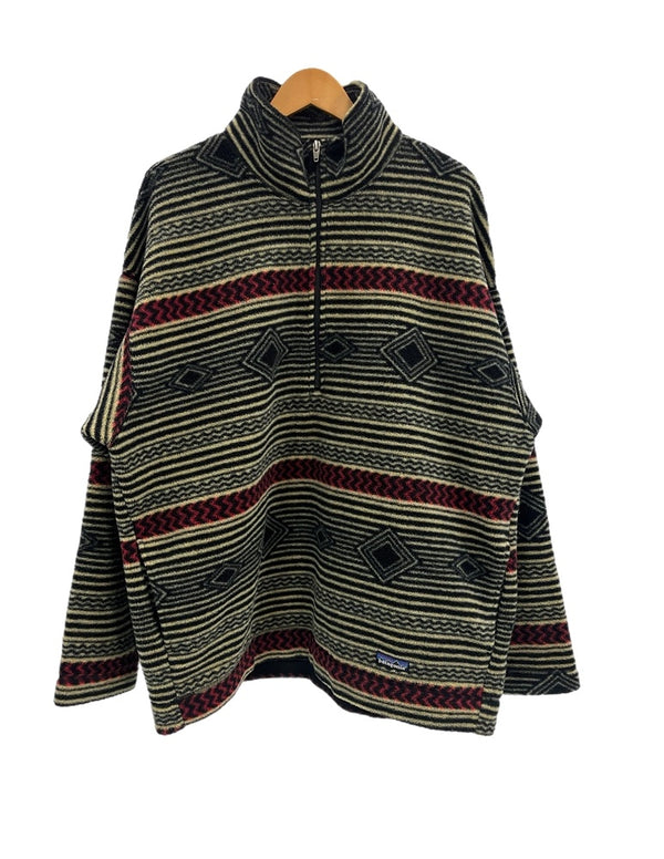 パタゴニア PATAGONIA 98年製 90s 90's USA製 ブルズアイ柄 ハーフジップ フリース プルオーバージャケット 総柄 10457 XL ジャケット マルチカラー 101MT-4802