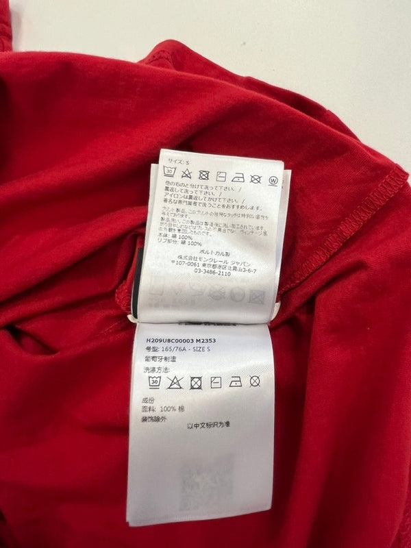 モンクレール MONCLER GENIUS ジーニアス 半袖カットソー 赤 ロゴプリント バックプリント Tシャツ レッド Sサイズ 101MT-4420