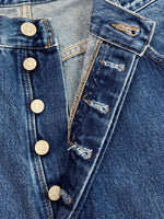 ダブルアールエル RRL 90s DENIM PANTS デニム パンツ ボタンフライ ジーパン ジーンズ USA製 Ralph Lauren 青 ロゴ デニム ブルー 104MB-212