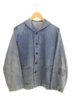 ミリタリー Military 40s～50s USNAVY ショールカラーデニムカバーオール  40's 50's アメリカ海軍 ヘチマ襟 ジャケット ブルー 103MT-2777