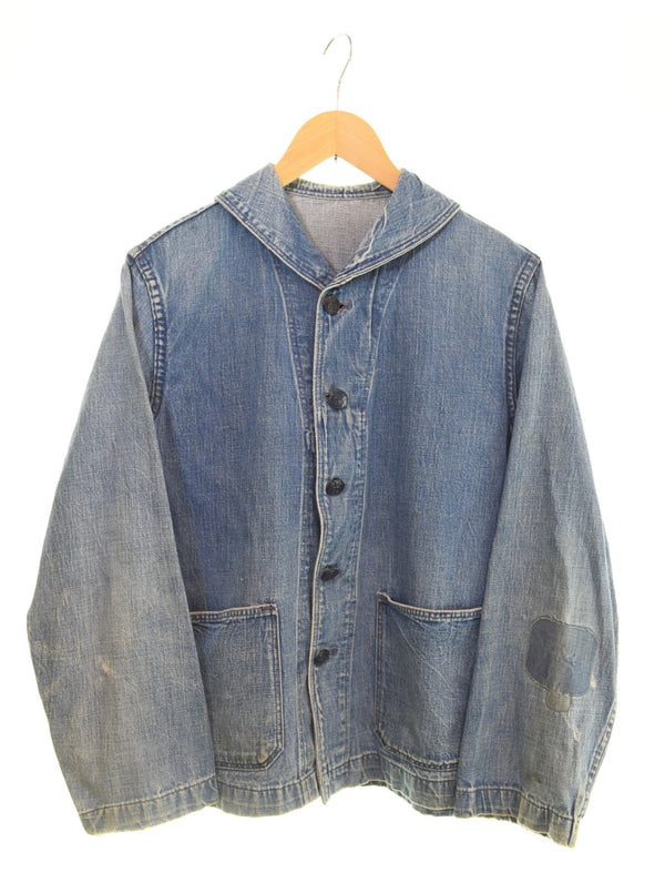 ミリタリー Military 40s～50s USNAVY ショールカラーデニムカバーオール  40's 50's アメリカ海軍 ヘチマ襟 ジャケット ブルー 103MT-2777