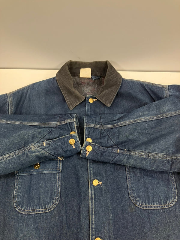 カーハート Carhartt 90's 90年代 デニム チョアコート カバーオール 金ボタン ワッペン VINTAGE ヴィンテージ 46 ジャケット ブルー 101MT-5155