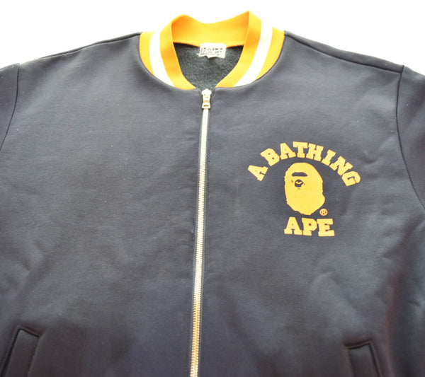 アベイシングエイプ A BATHING APE BAPE スウェット スタジャン ジャケット ネイビー Mサイズ 103MT-2921