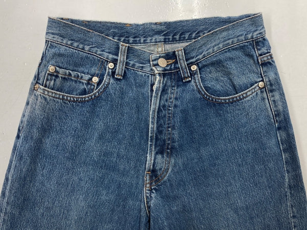 ダブルアールエル RRL 90s DENIM PANTS デニム パンツ ボタンフライ ジーパン ジーンズ USA製 Ralph Lauren インディゴ 青 ロゴ R001 デニム ブルー 30/32 104MB-231