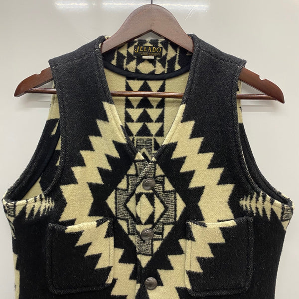 【曜日割引対象外】 ジェラード JELADO セーラムベスト Salem Vest ウール チマヨ柄 ベスト ブラック Mサイズ 201MT-4554 VB