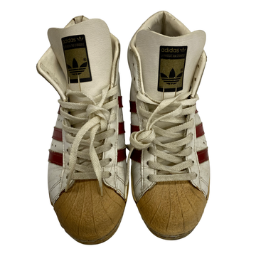 【曜日割引対象外】 アディダス adidas 80's PRO MODEL フランス製 made in france 金ベロ 5 1/2 メンズ靴 スニーカー ホワイト 24.5cmサイズ 201-shoes1585 VB