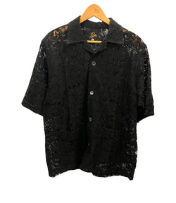 ニードルス Needles 23SS Cabana Shirt - C/PE/R Lace Cloth / Flower カバナシャツ レースクロス/フラワー MR252 半袖シャツ ブラック Mサイズ 101MT-3098