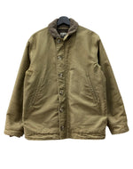 ミリタリー Military DECK JACKET デッキ ジャケット ミリタリー ジップアップ 裏ボア 海軍 軍物 アウター 緑 ジャケット 無地 カーキ Lサイズ 104MT-1806