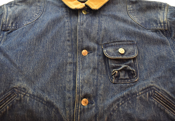ラルフローレン RalphLauren 80年代 80s ハンティングジャケットデニムカバーオール 青 PMJ-CJRRL-YA-0706 ジャケット ブルー Lサイズ 103MT-1858