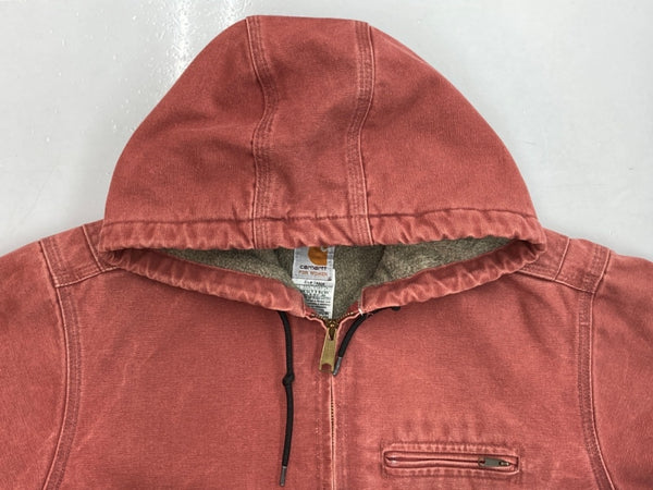 カーハート Carhartt ACTIVE JACKET アクティブ ジャケット 裏地ボア ダック ジップアップ アウター 赤 ジャケット ロゴ レッド XLサイズ 104MT-1458