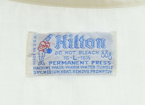 ヒルトン HILTON 70's  Bowling Shirt ボーリング シャツ 70s 70年代 MADE IN USA アメリカ製  半袖シャツ ホワイト Lサイズ 103MT-2692