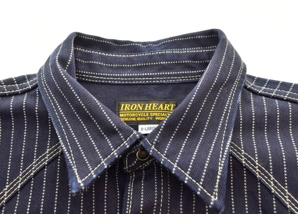 アイアンハート IRON HEART Wabash Work Shirt ウォバッシュ ワーク 長袖 シャツ ネイビー 長袖シャツ ネイビー LLサイズ 103MT-1388