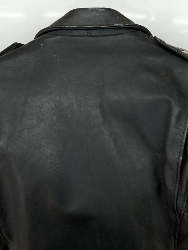 ショット SCHOTT DOUBLE RIDERS JACKET ダブル ライダース ジャケット ONESTAR 牛タグ ジップアップ バイカー アウター 黒 613 サイズ38 ジャケット 無地 ブラック 104MT-2227