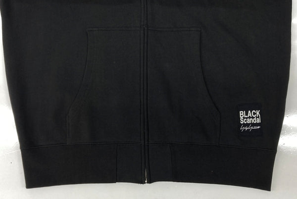 ヨウジヤマモト Yohji Yamamoto BLACK Scandal LOGO ZIPUP PARKER ロゴ ジップアップ パーカー フーディ スウェット 黒 HC-T92-993 サイズ 3 パーカ 刺繍 ブラック 104MT-2220