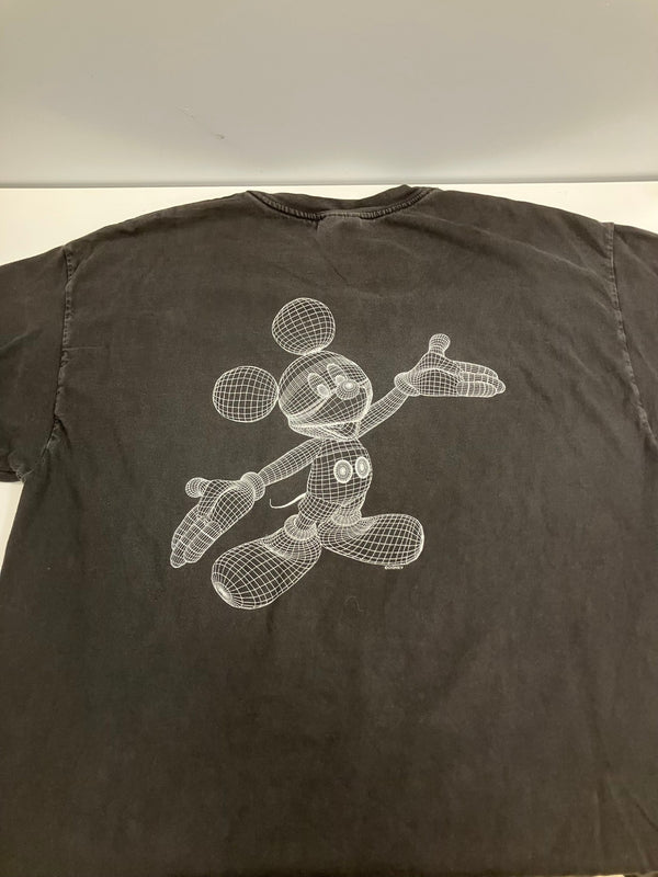 US US古着 90's 90年代 Hanes disneycollege.com MICKEY MOUSE ディズニー バーチャル 3D ミッキーマウス オフィシャル VINTAGE ヴィンテージ Tシャツ ブラック Lサイズ 101MT-4747