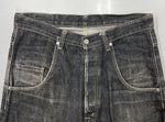 ガンリュウ GANRYU 09AW SARROUEL DENIM PANTS サルエル デニム パンツ FUMITO GANRYU ボタンフライ パッチ ズボン 黒 無地 ED-P011 デニム ブラック Mサイズ 104MB-156