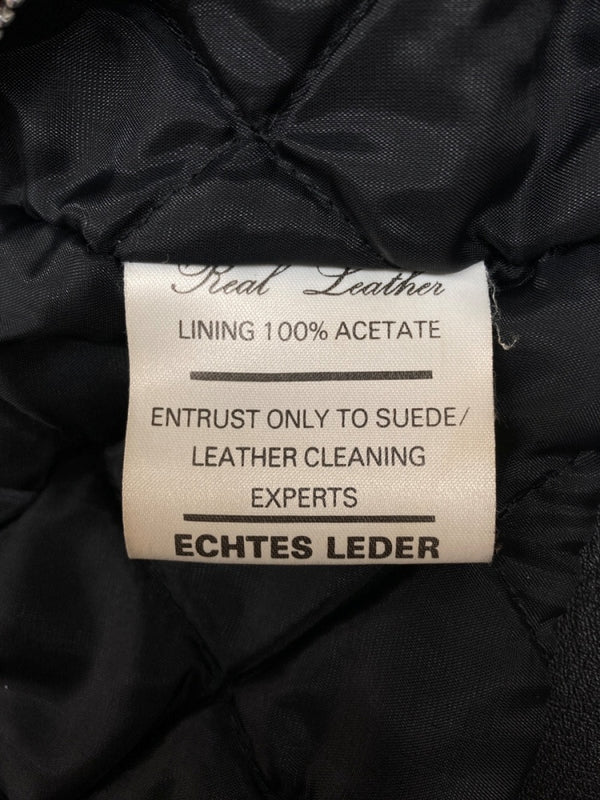 トリプルシックス 666 LEATHER JACKET レザー ジャケット ダブル ライダース バイカー ワッペン アウトドア アウター 黒 サイズ 36 ジャケット 総柄 ブラック 104MT-1697