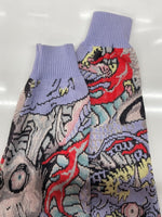 ワコマリア WACKO MARIA × TIM LEHI ティム リーハイ JACQUARD CARDIGAN ジャガード カーディガン スカル 髑髏 虎柄 龍柄 ニット カーディガン 総柄 マルチカラー Mサイズ 104MT-1749