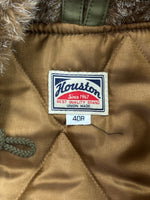ヒューストン HOUSTON B-9 FLIGHT COAT フライト コート ファー 裏キルティング ジップアップ ミリタリー アウター ジャケット 緑 サイズ 40R ジャケット 無地 カーキ 104MT-1442