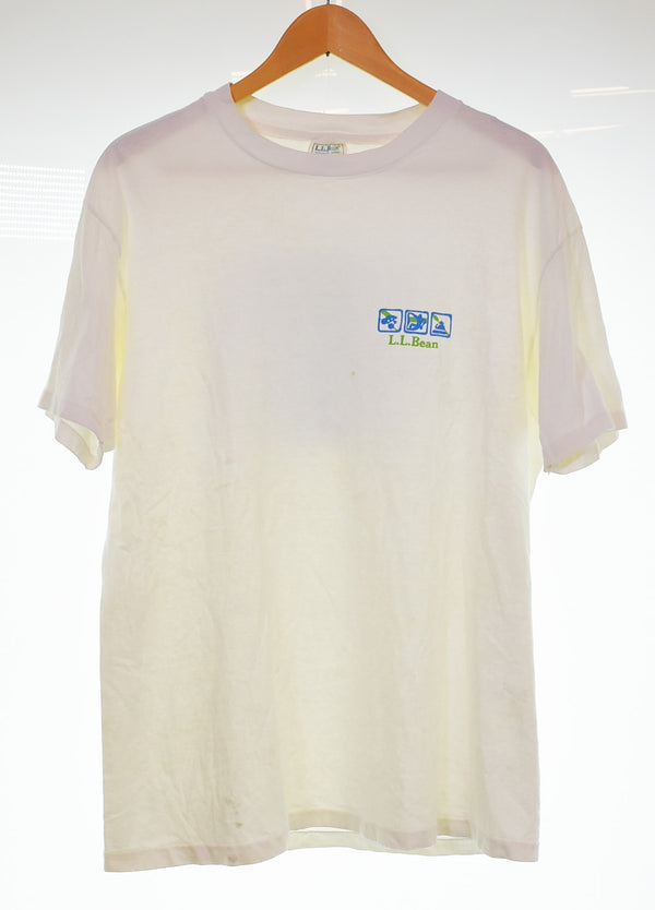 エルエルビーン L.L.Bean 80's Hanes USA製 Tシャツ  ヘインズ vintage 両面プリント シングルステッチ Tシャツ ホワイト LLサイズ 103MT-3035