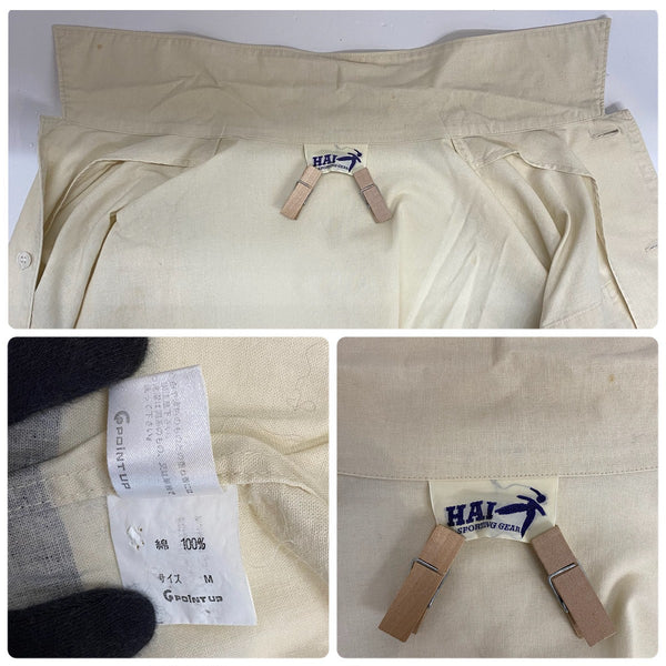 【曜日割引対象外】 ハイスポーティングギア HAI SPORTING GEAR 80's ツートーン切替 長袖シャツ ホワイト Mサイズ 201MT-4367 VB