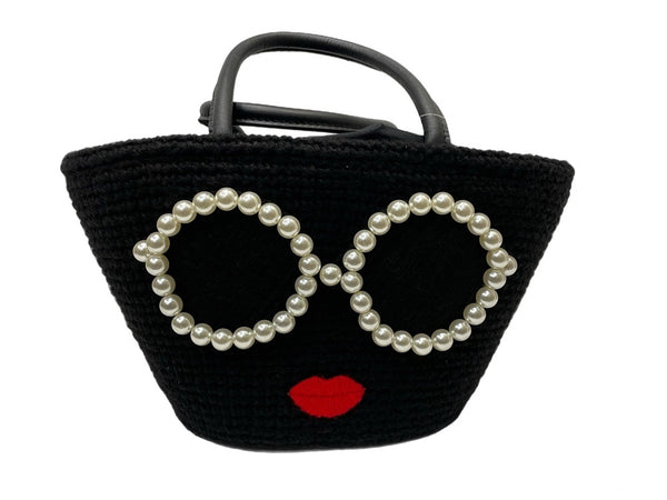 アジョリー a-jolie パール サングラス かごバッグ レディース ブラック 601bag-17