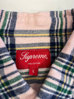シュプリーム SUPREME tartan flannel shirt タータン フランネルシャツ ネルシャツ ペールピンク チェックシャツ 長袖シャツ ピンク Lサイズ 101MT-5214