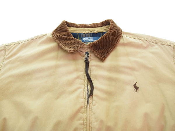 ラルフローレン RalphLauren 90s スウィングトップ ブルゾン 中綿 チンストラップ TALONジッパー ジャケット ベージュ LLサイズ 103MT-2630