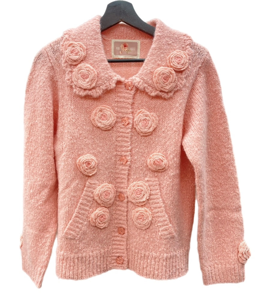 ピンクハウス PINK HOUSE 2023年モデル ローズ モチーフ カーディガン