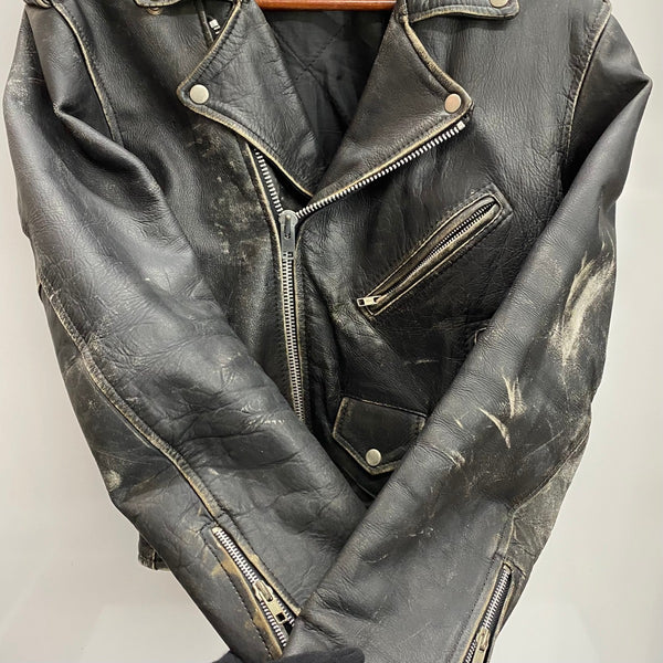 【曜日割引対象外】 アメカジ系 Leather Item ダブルライダースジャケット ジャケット ブラック -サイズ 201MT-4497 VB