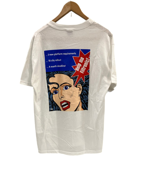 ヴィンテージ vintage 90's 90年代 Hanes Filtronic Comtek 企業モノ プロモーション アメコミ ポップアート アートT Tシャツ ホワイト Lサイズ 101MT-5064