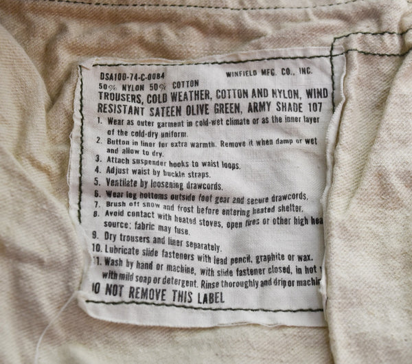 ミリタリー military 70s M-65 Field Pants WINFIELD社製 70's フィールドパンツ  DSA100-74-C-0084 カーゴパンツ カーキ L-R 103MB-680