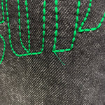 サプライヤー SUPPLIER FIRE PATTERN STITCH LOGO DENIM デニム ブラック Mサイズ 201MB-1169