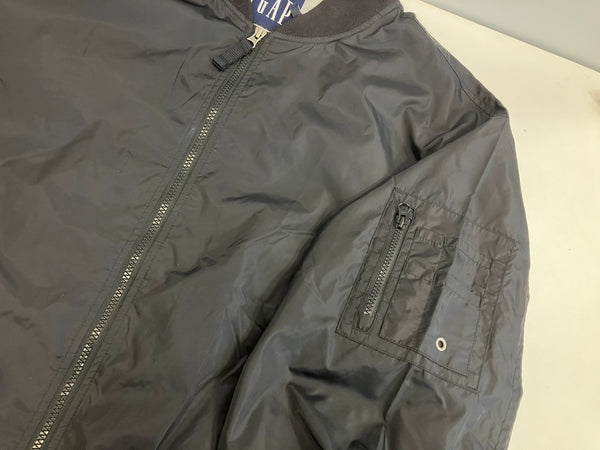 ギャップ GAP 90's~00's 90年代~ OLD GAP 紺タグ MA=1型 ナイロン ブルゾン XL ジャケット ブラック LLサイズ 101MT-4757