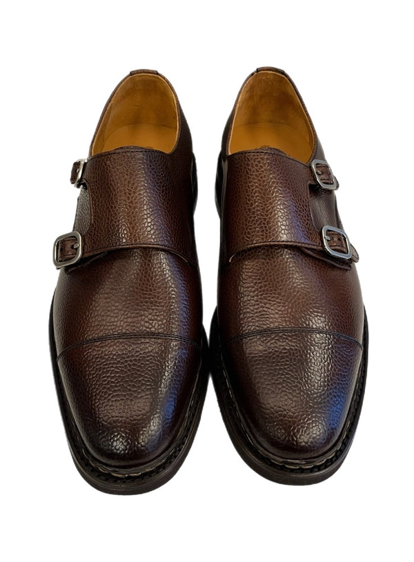 バーウィック Berwick ストレートチップ ダブルモンクストラップシューズ Vibramソール 5245 メンズ靴 ローファー ブラウン サイズ7 101sh-2249