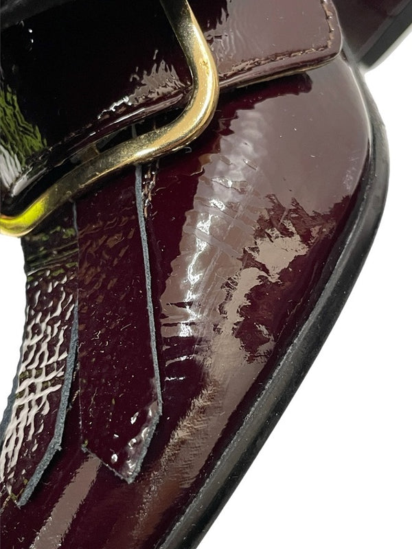 ファビオルスコーニ FABIO RUSCONI GIADA300 ソフトエナメル チャンキーヒール レディース靴 パンプス ワインレッド 37 23.5cm 601sh-5