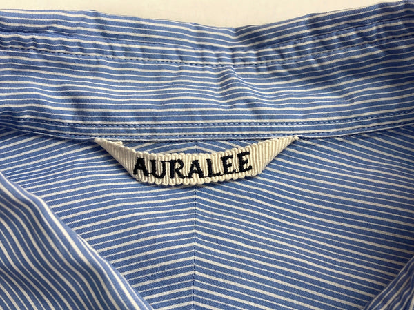 オーラリー AURALEE  FINX SILK STRIPE SHIRTS シルク ストライプ シャツ 19SS 青 A9SS01FS 5 長袖シャツ ストライプ ブルー 104MT-103