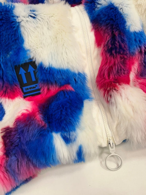 オフホワイト OFF-WHITE 19AW Fake Fur Zip Anorak フェイクファージップアノラック グラデーションフェイクファージップジャケット OMEA186E19E20002 ジャケット マルチカラー Mサイズ 101MT-5434