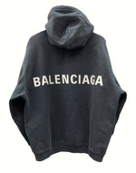 バレンシアガ BALENCIAGA BACK LOGO HOODIE バック ロゴ フーディー スウェット パーカー プルオーバー 黒 556143 パーカ ロゴ ブラック XLサイズ 104MT-901